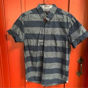 Cactus Navy and Gray Striped Casual Shirt